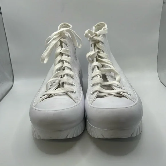 NWT Converse Lugged 2.0 Platform Shoe Sneakers High Top White Leather Womens 10 - Picture 2 of 13